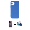 MARSİLYAN™- iPhone 12 Pro Max Kılıf Ahenk Serisi - Siyah 3D Antistatik Seramik Nano Ekran Koruyucu + Neon Fosforlu Kamera Lens - TU