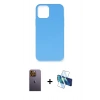 MARSİLYAN™- iPhone 12 Pro Max Kılıf Ahenk Serisi - Siyah 3D Antistatik Seramik Nano Ekran Koruyucu + Neon Fosforlu Kamera Lens - SI