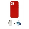 MARSİLYAN™- iPhone 12 Pro Max Kılıf Ahenk Serisi - Siyah 3D Antistatik Seramik Nano Ekran Koruyucu + Shine Kamera Lens - GD