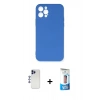 MARSİLYAN™- iPhone 12 Pro Max Kılıf Ahenk Serisi - Siyah 5D Eko Cam Ekran Koruyucu + Shine Kamera Lens - LT