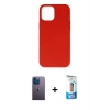 MARSİLYAN™- iPhone 12 Pro Max Kılıf Ahenk Serisi - Siyah 5D Eko Cam Ekran Koruyucu + Neon Fosforlu Kamera Lens - MI