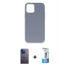 MARSİLYAN™- iPhone 12 Pro Max Kılıf Ahenk Serisi - Siyah 5D Eko Cam Ekran Koruyucu + Neon Fosforlu Kamera Lens - MI