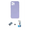MARSİLYAN™- iPhone 12 Pro Max Kılıf Ahenk Serisi - Siyah 5D Eko Cam Ekran Koruyucu + Shine Kamera Lens Koruma Cam - SH