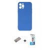 MARSİLYAN™- iPhone 12 Pro Max Kılıf Ahenk Serisi - Siyah 5D Eko Cam Ekran Koruyucu + Shine Kamera Lens Koruma Cam - SABE