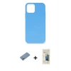 MARSİLYAN™- iPhone 12 Pro Max Kılıf Ahenk Serisi - Siyah 6D Mat Seramik Hayalet Nano Ekran Koruyucu + Gümüş Shine Kamera Lens Koruma Cam