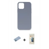 MARSİLYAN™- iPhone 12 Pro Max Kılıf Ahenk Serisi - Siyah 6D Mat Seramik Hayalet Nano Ekran Koruyucu + Shine Kamera Lens Koruma Cam - MI