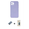 MARSİLYAN™- iPhone 12 Pro Max Kılıf Ahenk Serisi - Siyah 6D Mat Seramik Hayalet Nano Ekran Koruyucu + Metal Kamera Lens Koruma Cam - SH