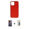MARSİLYAN™- iPhone 12 Pro Max Kılıf Ahenk Serisi - Siyah 6D Mat Seramik Hayalet Nano Ekran Koruyucu + Neon Fosforlu Kamera Lens - SI