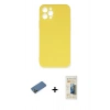 MARSİLYAN™- iPhone 12 Pro Max Kılıf Ahenk Serisi - Siyah 6D Mat Seramik Hayalet Nano Ekran Koruyucu + Shine Kamera Lens Koruma Cam - GD