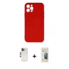 MARSİLYAN™- iPhone 12 Pro Max Kılıf Ahenk Serisi - Siyah 6D Mat Seramik Hayalet Nano Ekran Koruyucu + Shine Kamera Lens - GD