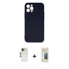 MARSİLYAN™- iPhone 12 Pro Max Kılıf Ahenk Serisi - Siyah 6D Mat Seramik Hayalet Nano Ekran Koruyucu + Shine Kamera Lens - GD