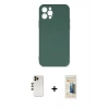 MARSİLYAN™- iPhone 12 Pro Max Kılıf Ahenk Serisi - Siyah 6D Mat Seramik Hayalet Nano Ekran Koruyucu + Shine Kamera Lens - GD