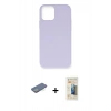 MARSİLYAN™- iPhone 12 Pro Max Kılıf Ahenk Serisi - Siyah 6D Mat Seramik Hayalet Nano Ekran Koruyucu + Renkli Kamera Lens Koruma Cam - YL