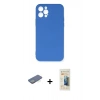 MARSİLYAN™- iPhone 12 Pro Max Kılıf Ahenk Serisi - Siyah 6D Mat Seramik Hayalet Nano Ekran Koruyucu + Renkli Kamera Lens Koruma Cam - YL