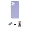 MARSİLYAN™- iPhone 12 Pro Max Kılıf Ahenk Serisi - Siyah Bilvis Hayalet Cam Ekran Koruyucu + Shine Kamera Lens Koruma Cam - GI