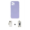 MARSİLYAN™- iPhone 12 Pro Max Kılıf Ahenk Serisi - Siyah Bilvis Hayalet Cam Ekran Koruyucu + Shine Kamera Lens - GD