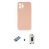 MARSİLYAN™- iPhone 12 Pro Max Kılıf Ahenk Serisi - Siyah Bilvis Hayalet Cam Ekran Koruyucu + Shine Kamera Lens Koruma Cam - GS