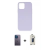 MARSİLYAN™- iPhone 12 Pro Max Kılıf Ahenk Serisi - Siyah Bilvis Hayalet Cam Ekran Koruyucu + Neon Fosforlu Kamera Lens - MI