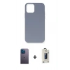 MARSİLYAN™- iPhone 12 Pro Max Kılıf Ahenk Serisi - Siyah Bilvis Hayalet Cam Ekran Koruyucu + Neon Fosforlu Kamera Lens - MI