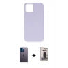 MARSİLYAN™- iPhone 12 Pro Max Kılıf Ahenk Serisi - Siyah Bilvis Hayalet Cam Ekran Koruyucu + Neon Fosforlu Kamera Lens - MI