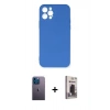 MARSİLYAN™- iPhone 12 Pro Max Kılıf Ahenk Serisi - Siyah Bilvis Hayalet Cam Ekran Koruyucu + Neon Fosforlu Kamera Lens - MI