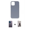 MARSİLYAN™- iPhone 12 Pro Max Kılıf Ahenk Serisi - Siyah Bilvis Hayalet Cam Ekran Koruyucu + Neon Fosforlu Kamera Lens - MI