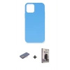 MARSİLYAN™- iPhone 12 Pro Max Kılıf Ahenk Serisi - Siyah Bilvis Hayalet Cam Ekran Koruyucu + Renkli Kamera Lens Koruma Cam - PE