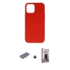 MARSİLYAN™- iPhone 12 Pro Max Kılıf Ahenk Serisi - Siyah Bilvis Hayalet Cam Ekran Koruyucu + Renkli Kamera Lens Koruma Cam - PE