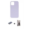 MARSİLYAN™- iPhone 12 Pro Max Kılıf Ahenk Serisi - Siyah Bilvis Hayalet Cam Ekran Koruyucu + Renkli Kamera Lens Koruma Cam - PE