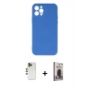 MARSİLYAN™- iPhone 12 Pro Max Kılıf Ahenk Serisi - Siyah Bilvis Hayalet Cam Ekran Koruyucu + Shine Kamera Lens - GD