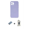 MARSİLYAN™- iPhone 12 Pro Max Kılıf Ahenk Serisi - Siyah Bilvis Hayalet Cam Ekran Koruyucu + Shine Kamera Lens Koruma Cam - GI
