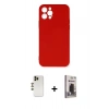 MARSİLYAN™- iPhone 12 Pro Max Kılıf Ahenk Serisi - Siyah Bilvis Hayalet Cam Ekran Koruyucu + Shine Kamera Lens - GD