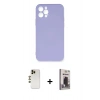 MARSİLYAN™- iPhone 12 Pro Max Kılıf Ahenk Serisi - Siyah Bilvis Hayalet Cam Ekran Koruyucu + Shine Kamera Lens - GD