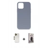 MARSİLYAN™- iPhone 12 Pro Max Kılıf Ahenk Serisi - Siyah Bilvis Hayalet Cam Ekran Koruyucu + Shine Kamera Lens - GD