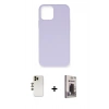 MARSİLYAN™- iPhone 12 Pro Max Kılıf Ahenk Serisi - Siyah Bilvis Hayalet Cam Ekran Koruyucu + Shine Kamera Lens - GD
