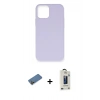 MARSİLYAN™- iPhone 12 Pro Max Kılıf Ahenk Serisi - Siyah Bilvis Hayalet Cam Ekran Koruyucu + Shine Kamera Lens Koruma Cam - GD
