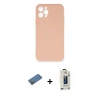 MARSİLYAN™- iPhone 12 Pro Max Kılıf Ahenk Serisi - Siyah Bilvis Hayalet Cam Ekran Koruyucu + Shine Kamera Lens Koruma Cam - GD
