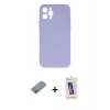 MARSİLYAN™- iPhone 12 Pro Max Kılıf Ahenk Serisi - Siyah Joko 5D Cam + Shine Kamera Lens Koruma Cam - GI