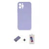 MARSİLYAN™- iPhone 12 Pro Max Kılıf Ahenk Serisi - Siyah Joko 5D Cam + Metal Kamera Lens Koruma Cam - GD