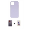MARSİLYAN™- iPhone 12 Pro Max Kılıf Ahenk Serisi - Siyah Joko 5D Cam + Turuncu Neon Fosforlu Kamera Lens