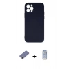MARSİLYAN™- iPhone 12 Pro Max Kılıf Ahenk Serisi - Siyah Joko Magic 5D Cam + Metal Kamera Lens Koruma Cam - GD