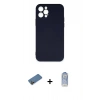 MARSİLYAN™- iPhone 12 Pro Max Kılıf Ahenk Serisi - Siyah Joko Magic 5D Cam + Shine Kamera Lens Koruma Cam - GD