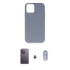 MARSİLYAN™- iPhone 12 Pro Max Kılıf Ahenk Serisi - Siyah Joko Magic 5D Cam + Neon Fosforlu Kamera Lens - BZ