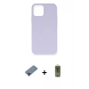 MARSİLYAN™- iPhone 12 Pro Max Kılıf Ahenk Serisi - Siyah Joko Magic 5D Hayalet Cam + Kırmızı Metal Kamera Lens Koruma Cam
