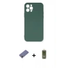 MARSİLYAN™- iPhone 12 Pro Max Kılıf Ahenk Serisi - Siyah Joko Magic 5D Hayalet Cam + Metal Kamera Lens Koruma Cam - GD