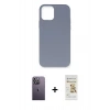 MARSİLYAN™- iPhone 12 Pro Max Kılıf Ahenk Serisi - Siyah Mat Seramik Nano Ekran Koruyucu + Neon Fosforlu Kamera Lens - BZ