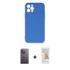 MARSİLYAN™- iPhone 12 Pro Max Kılıf Ahenk Serisi - Siyah Mat Seramik Nano Ekran Koruyucu + Neon Fosforlu Kamera Lens - BZ