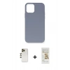 MARSİLYAN™- iPhone 12 Pro Max Kılıf Ahenk Serisi - Siyah Mat Seramik Nano Ekran Koruyucu + Shine Kamera Lens - GD