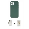 MARSİLYAN™- iPhone 12 Pro Max Kılıf Ahenk Serisi - Siyah Mat Seramik Nano Ekran Koruyucu + Shine Kamera Lens - GD