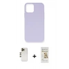 MARSİLYAN™- iPhone 12 Pro Max Kılıf Ahenk Serisi - Siyah Mat Seramik Nano Ekran Koruyucu + Shine Kamera Lens - GD